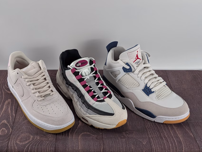 Nike SB Comparison Air Force Air Max 90 Jordan 4
